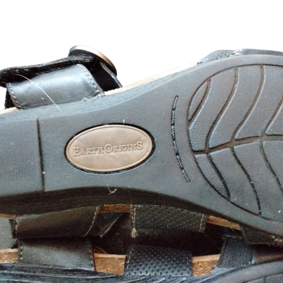 Earth Origins Hazel Sandals Black Strwp Leather Sandals Women's Size 7 M - Picture 10 of 13